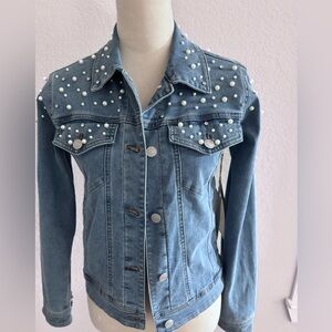 Pearl Embellished Denim Jacket